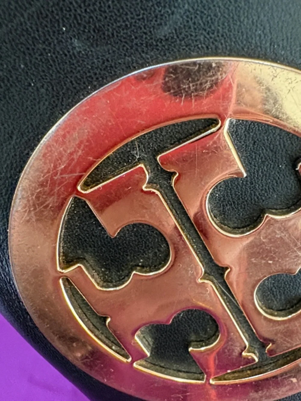 Tory Burch Black Wallet with Gold Logo Emblem - Picture 8 of 8